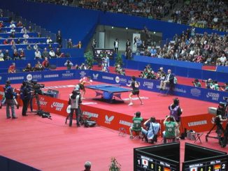 Tischtennis Halbfinale zwishen Japan und Deutschland